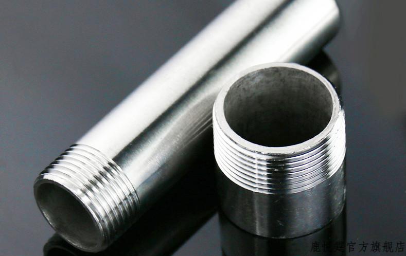 304不锈钢200mm加长单头丝双头水管外丝管子外丝4分6分dn15 20 25 304