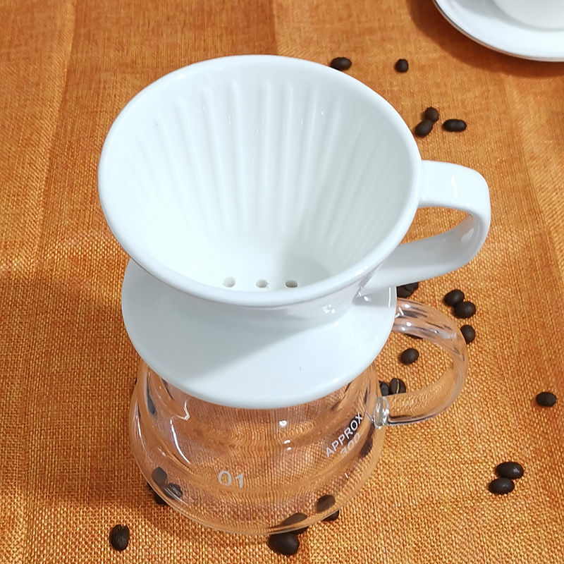 手冲咖啡过滤杯三孔陶瓷过滤器滴漏式咖啡滤纸手冲杯三眼过滤杯大号24