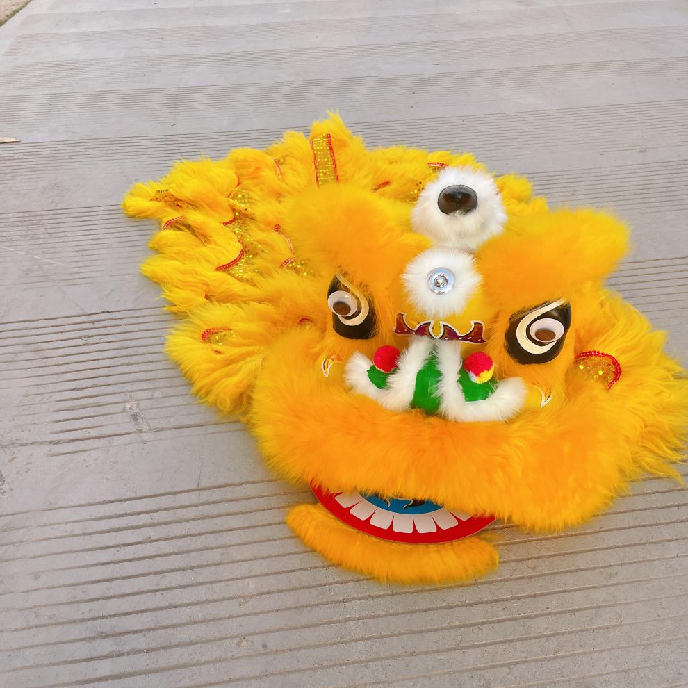 霓梦琳小狮子头舞狮头套装塑料儿童舞狮子醒狮南狮幼儿表演道具双人