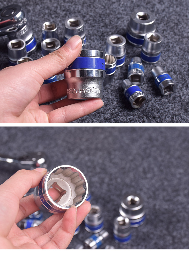 适用梅花套筒12寸12角套筒大飞梅花12角加长花套筒头子短外十二花角12