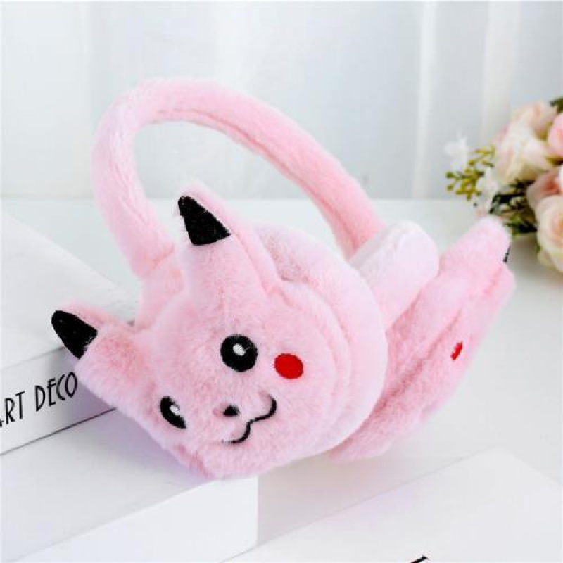 儿童成人学生耳包耳套耳暖卡通可爱保暖护耳寒秋冬季熊脸粉色卡通耳罩