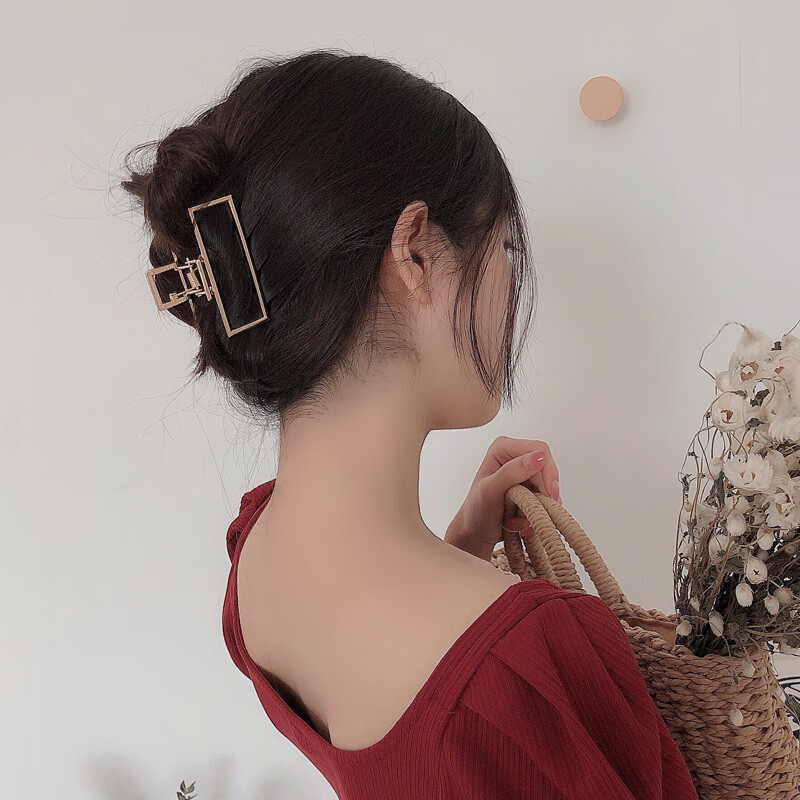若姿莱ins极简风金属抓夹少女鲨鱼夹发夹大号洗澡发抓韩国后脑勺头饰