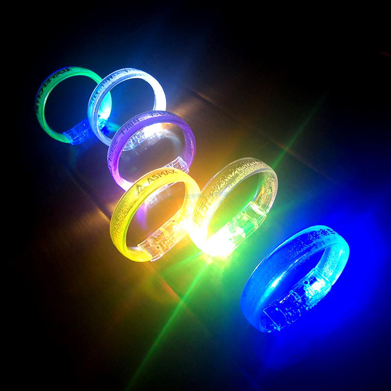will演唱会酒吧蹦迪夜跑亚克力宽边闪光led发光夜光玩具荧光手镯手环