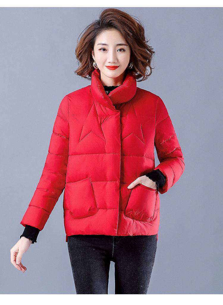 棉服女短款中老新款21年冬装面包服棉衣女士学生小棉袄冬季外套墨绿色