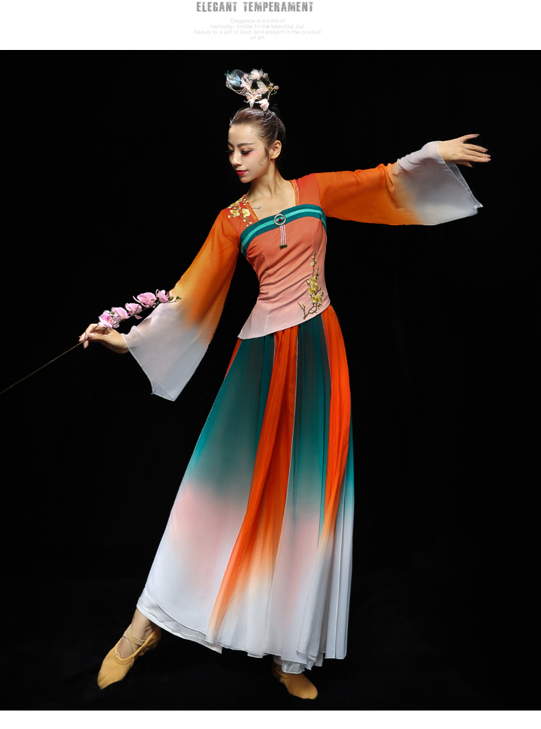 2022精选古典舞演出服女飘逸古装中国风扇子独舞艺考现代舞蹈服装汉服