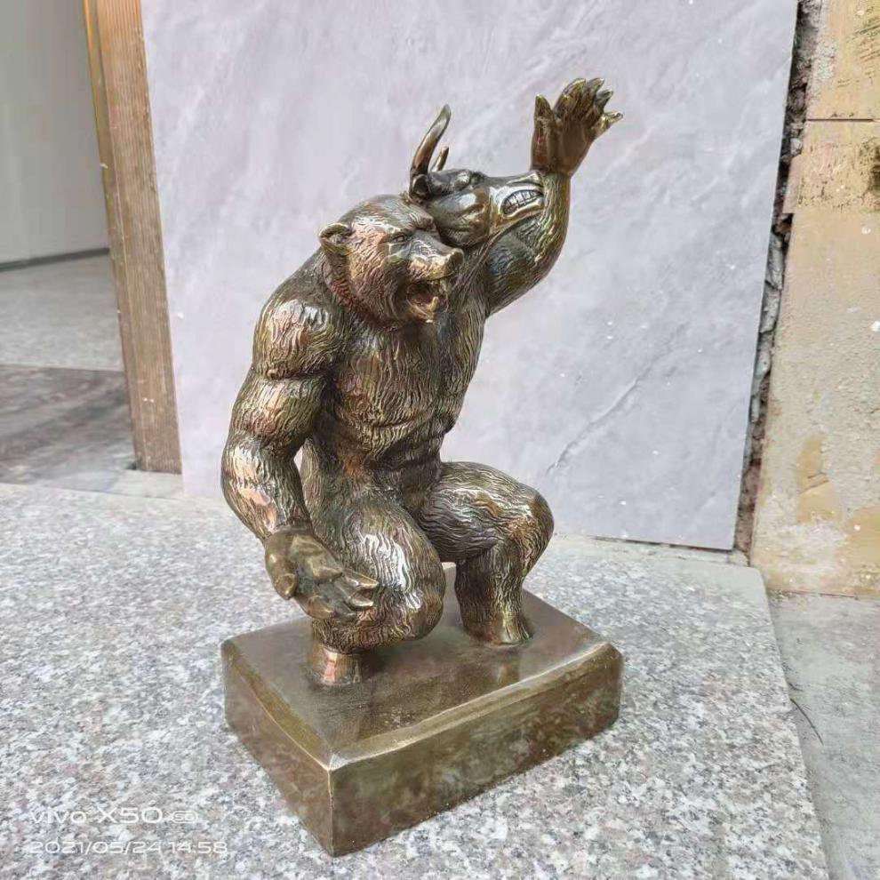 纯铜牧童骑牛摆件生肖牛市熊市牛熊摆设家居风水铜器工艺礼品牛熊牛市