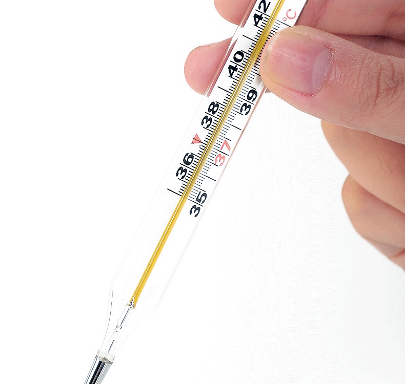 体温计家用测宝宝儿童腋下精准医用高精度玻璃温度计 大字体温计(2支)