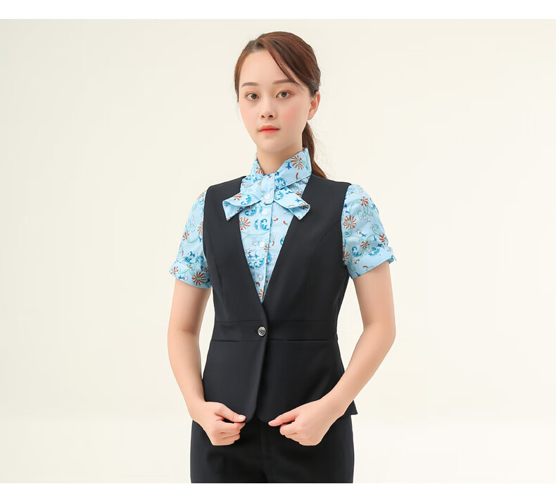 民生银行行服工作服马甲一粒扣马夹工装西装裤子裙子衬衫民生银行短袖