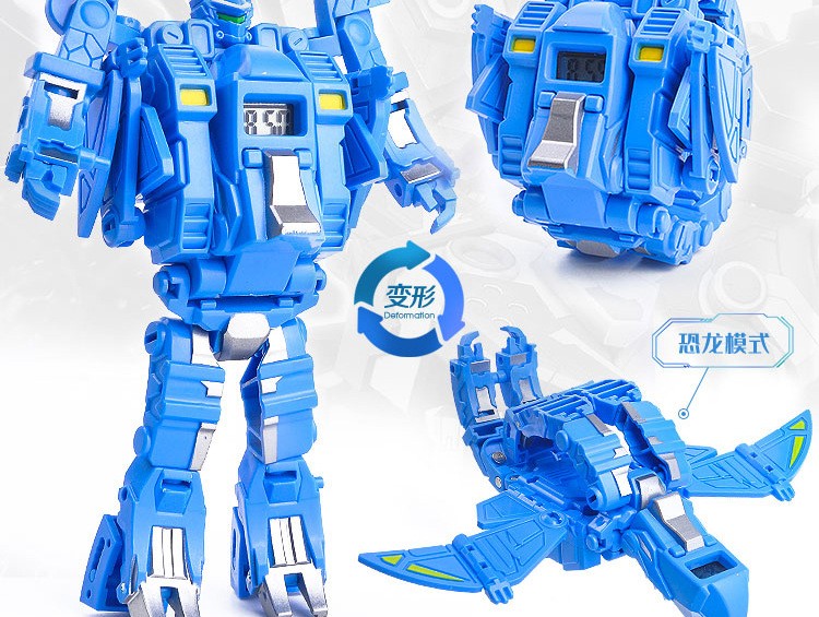 钢铁飞龙2机器人卡通电子手表恐龙儿童玩具男奥特曼变形手表 速龙机械