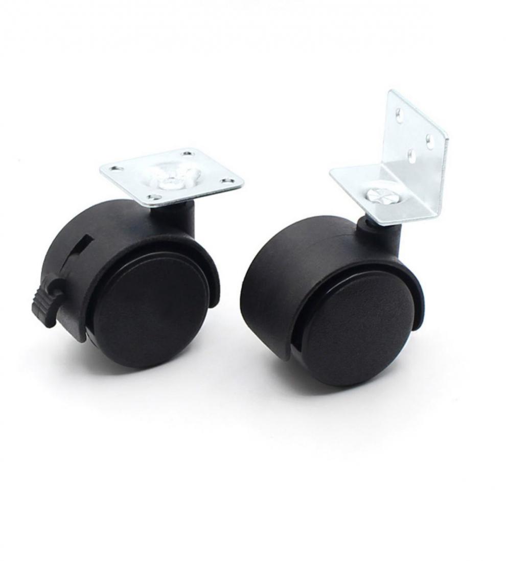 5寸2寸柜子脚轮茶几桌滑轮带刹车万向轮电脑桌脚轮平板脚轮 平板轮1.