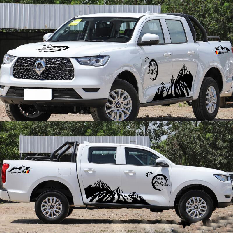 适用于长城炮皮卡贴纸车贴拉花 长城炮车贴拉花越野爱国贴花皮卡炮黑