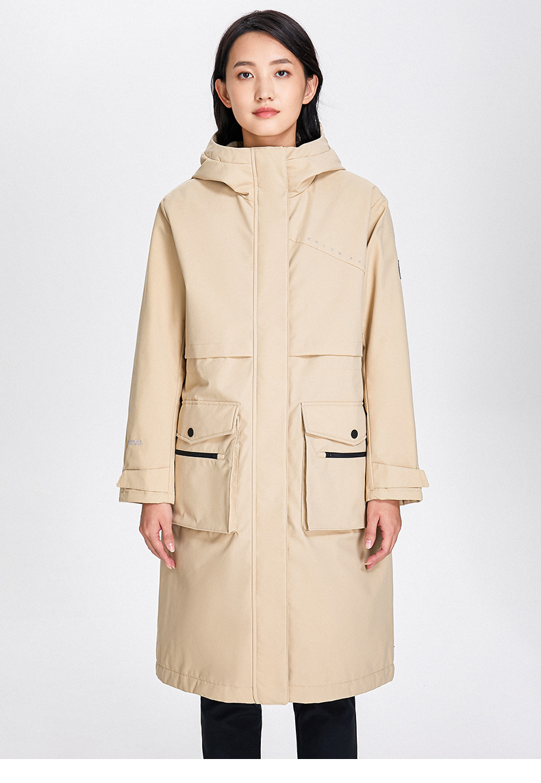 kolonsport可隆中长款棉服女子秋冬季户外戈尔防风防泼