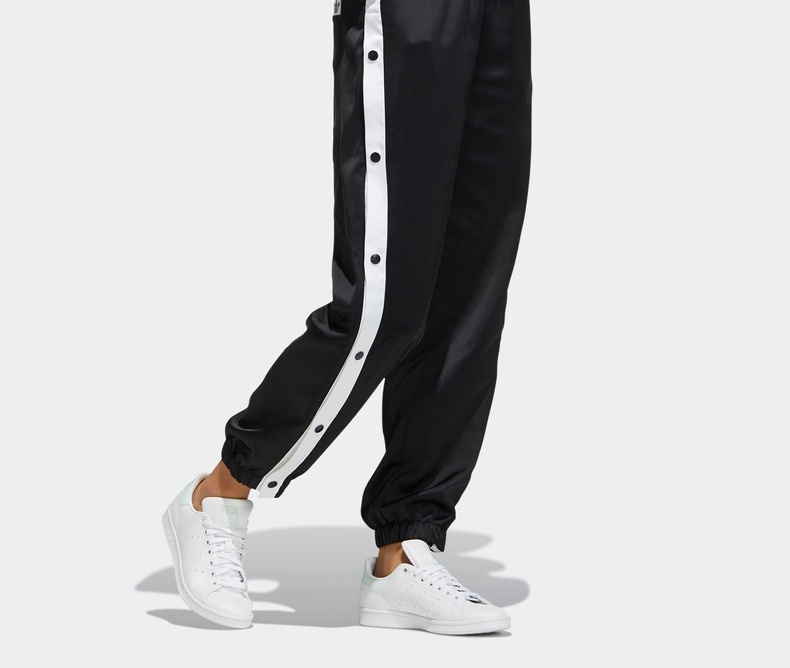 adidas阿迪达斯官网三叶草女装侧开纽扣运动裤hc6570黑色白jxs16070a