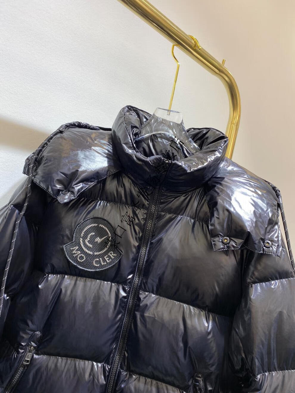 蒙口 冬季新品m蒙家藤原浩闪电微标印花地球字母连帽羽绒服男女面包服