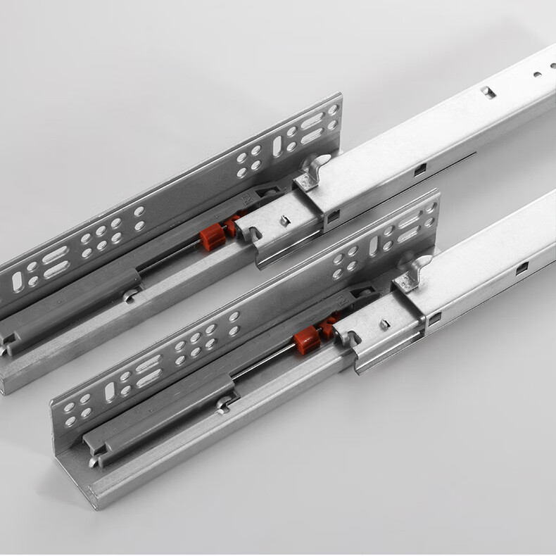 芝卡洛 托底抽屉导轨三节隐藏式滑轨阻尼缓冲抽屉轨道反弹底装滑道