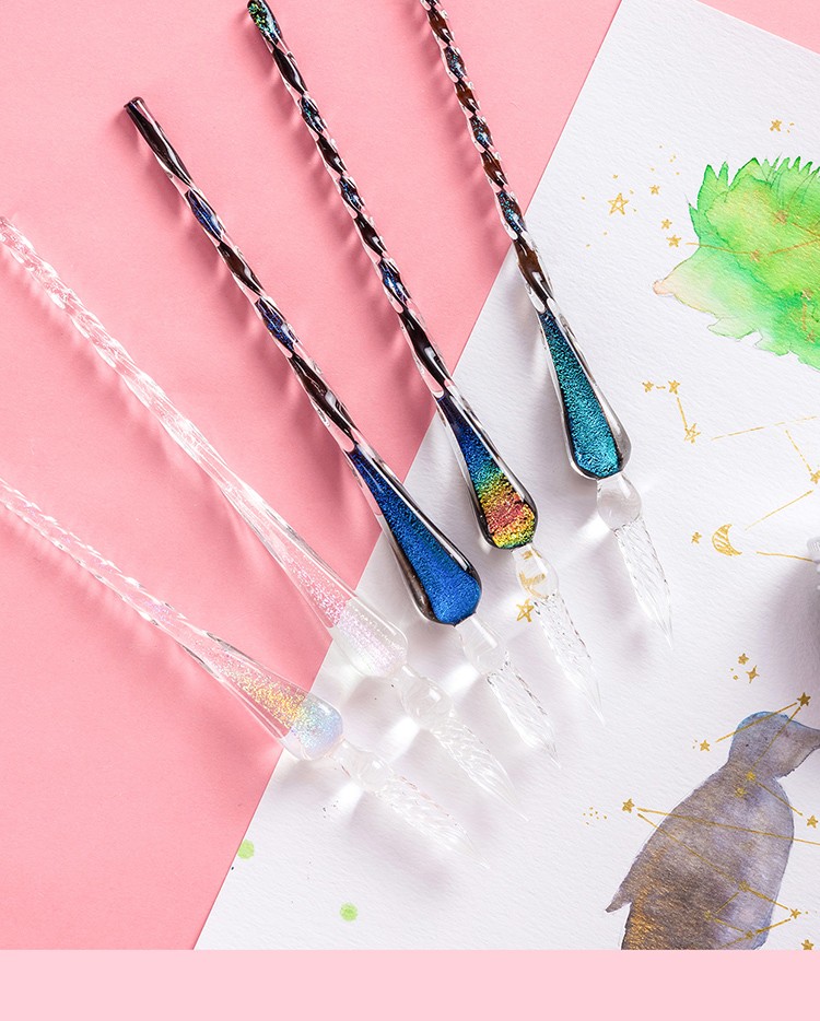 星际power玻璃笔蘸水笔网红钢笔星空原创星空水晶笔套装banmi星座琉璃