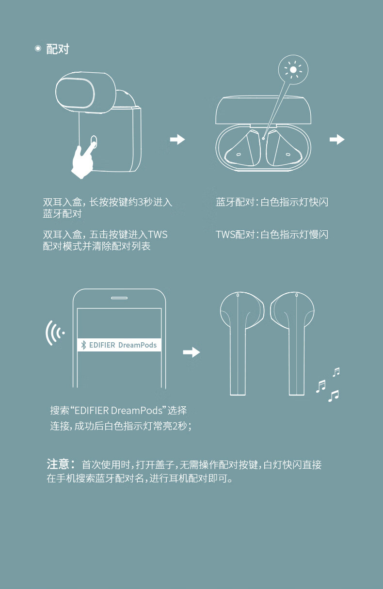 年货节edifier漫步者dreampods追梦宝真无线蓝牙耳机ai骨传通话降噪曜