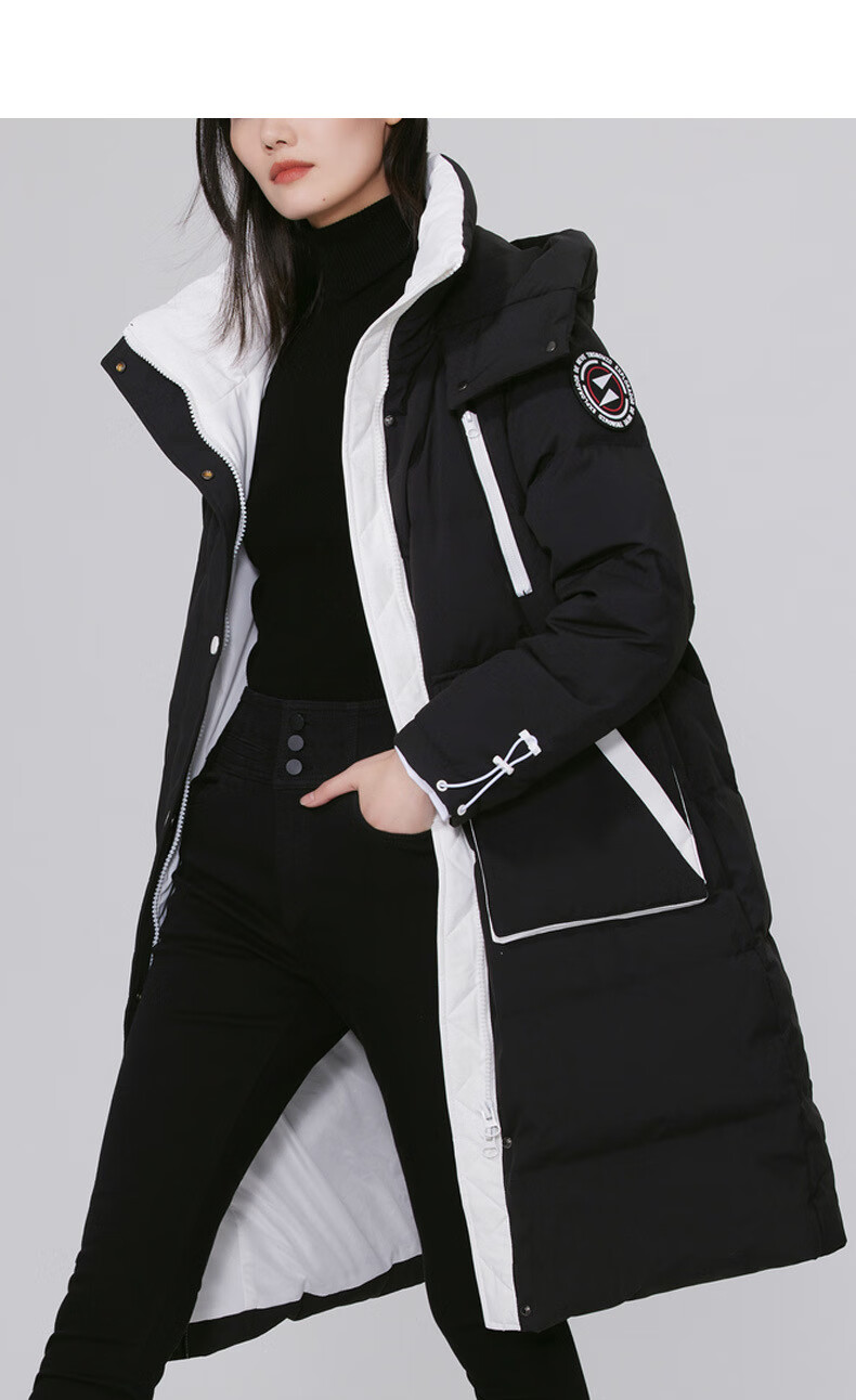 【高档轻奢】美丽茵曼女士羽绒服中长款 2022年冬季新款女装韩版时尚