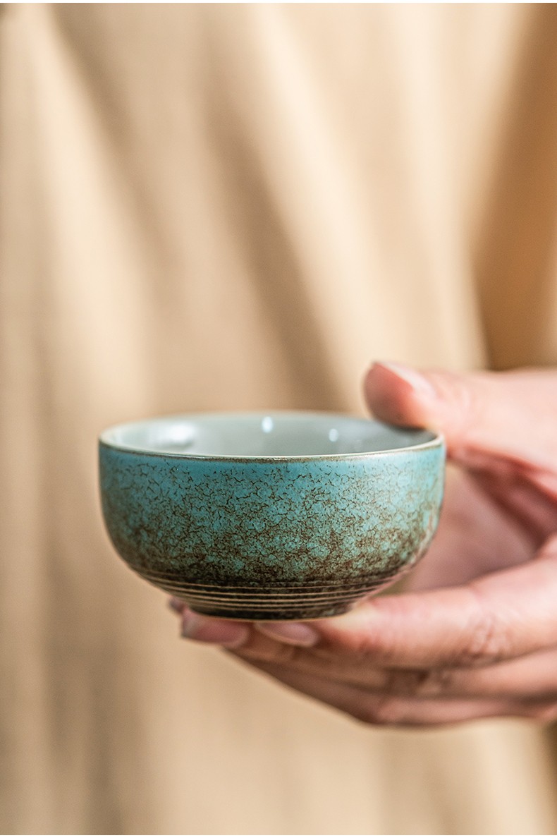 唐丰陶瓷窑变品茗杯6个套装家用功夫小号喝茶杯复古个人杯专用茶盏碗