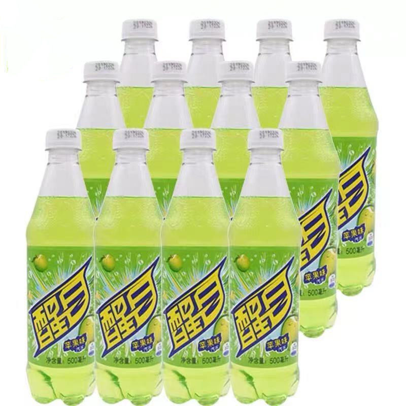 醒目碳酸饮料 醒目苹果 菠萝 水蜜桃味汽水500ml*5瓶果味碳酸饮料