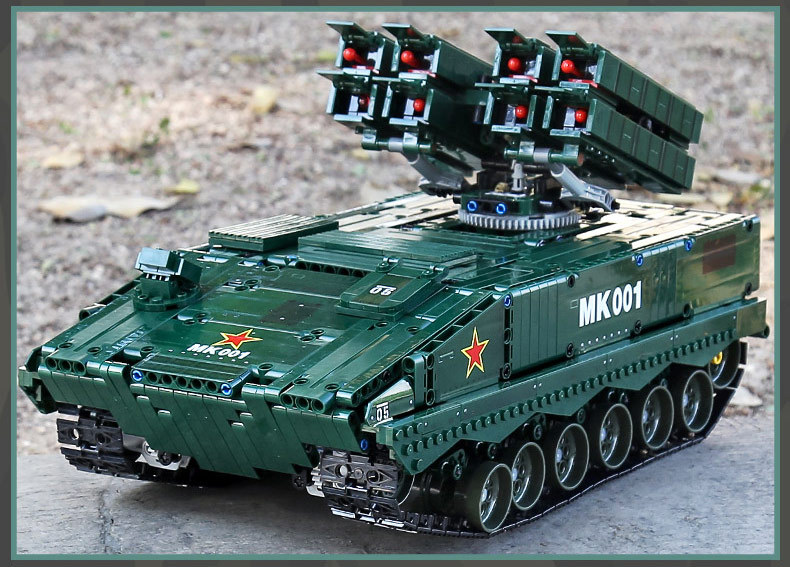 乐高(lego)军事拼装乐高积木遥控红箭10反导弹车坦克阅兵人仔东风41