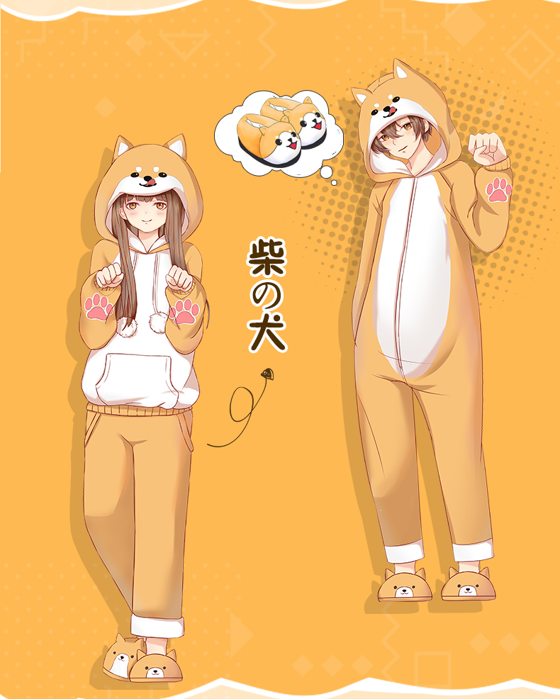 束时创漫动物连体睡衣男女卡通动漫二次元周边男女学生秋冬法兰绒家居