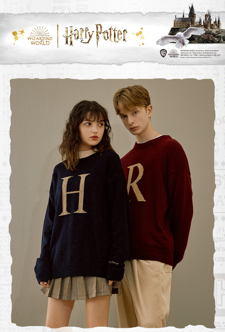 spao哈利波特联名2021年秋季新款男女同款套头圆领毛衣spkwb49d03深