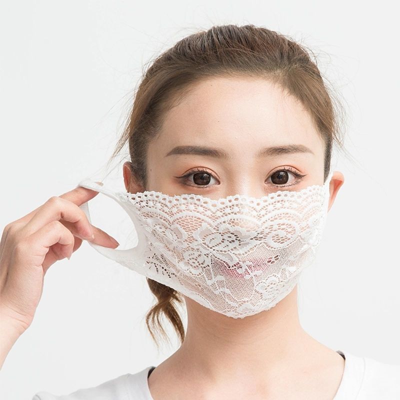 新品口罩蕾丝口罩漂亮夏季性感时尚蕾丝口罩女透气防晒蕾丝网纱可水洗