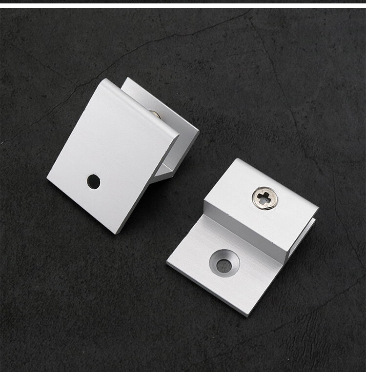 铝合金h型玻璃固定夹镜子托广告牌支架亚克力层板隔板托架h卡子 h型