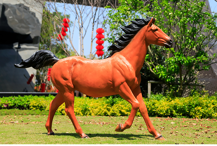 大型户外仿真动物白马玻璃钢雕塑模型摆件小区公园林景观落地装饰站立