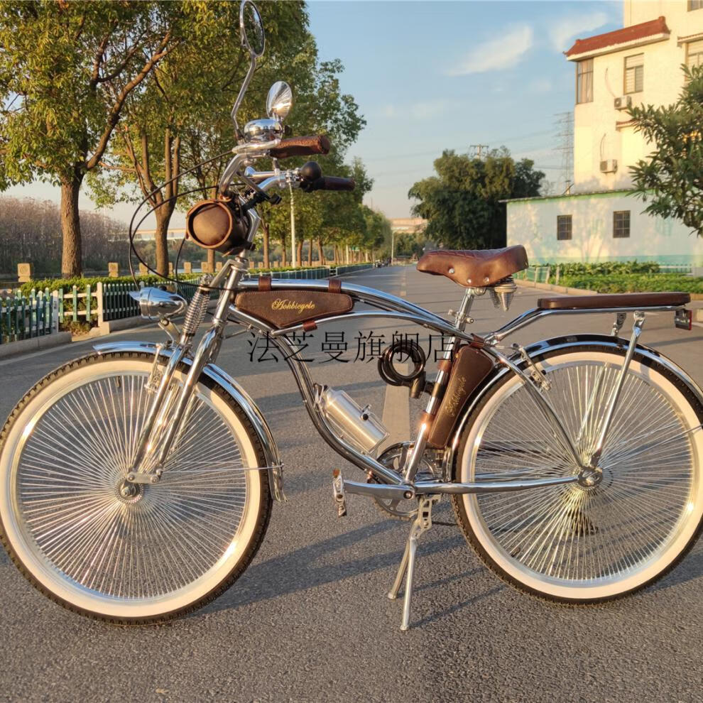 2022新款成功男士闪光银色印第安怀旧沙滩自行车beach cruiser bike