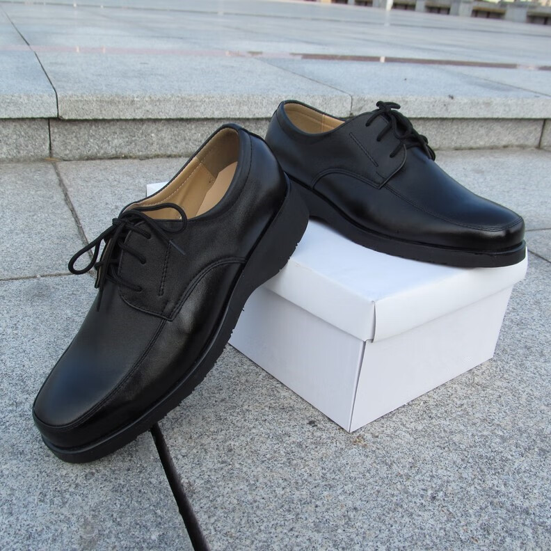 单位真牛春季皮鞋男低帮女职业系带执勤单皮鞋正装保安工作鞋品质定制