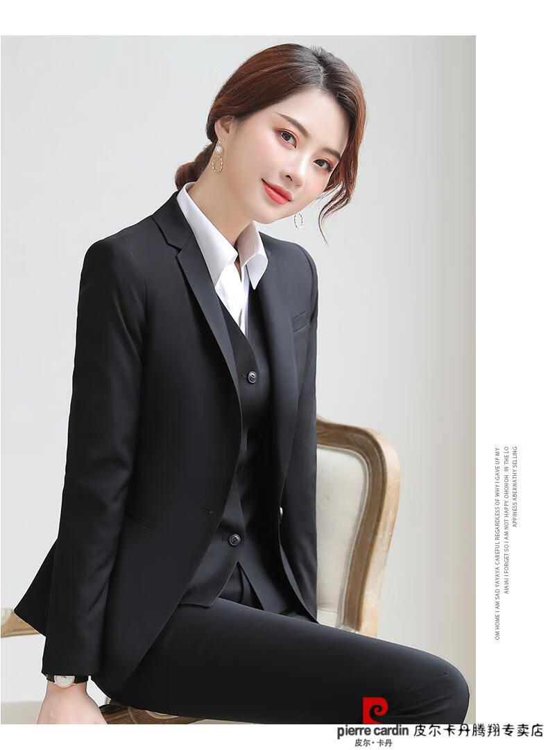 皮尔卡丹轻奢高档女装商务西服套装女2021秋季新款时尚修身职业正装