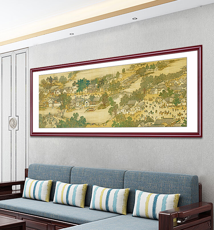 清明上河图挂画 壁画中式客厅清明上河图装饰画沙发背景墙挂画书房