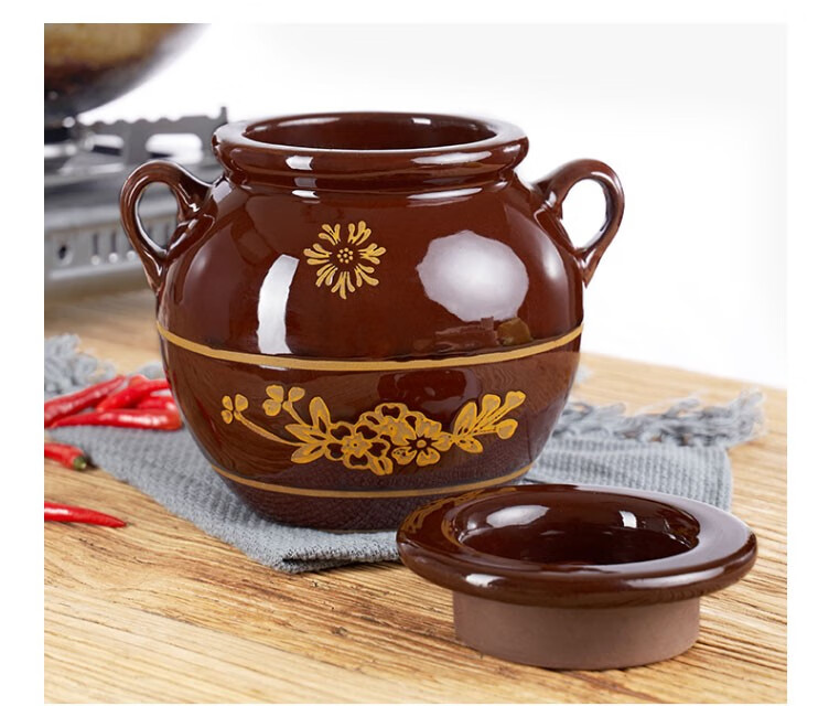 猪油罐油坛子瓷器油罐家用带盖老式陶瓷装油的坛子中式耐高温厨房容器