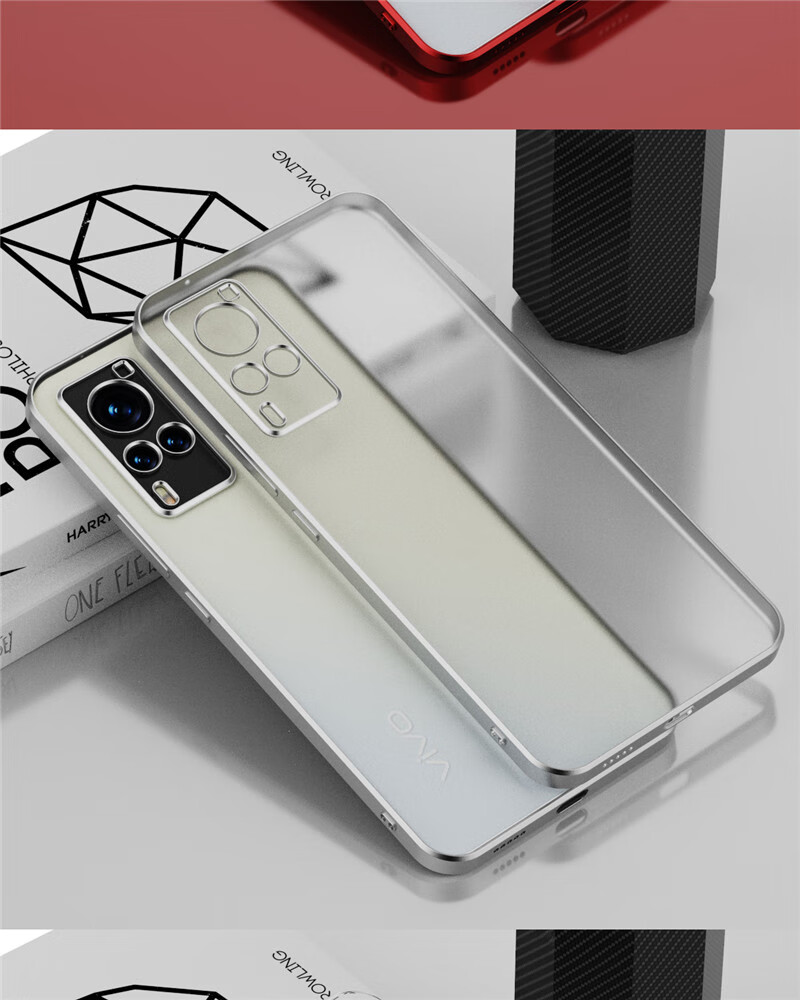 vivox60手机壳x60pro手机套时尚女款直边透明电镀磨砂硅胶软壳保护套