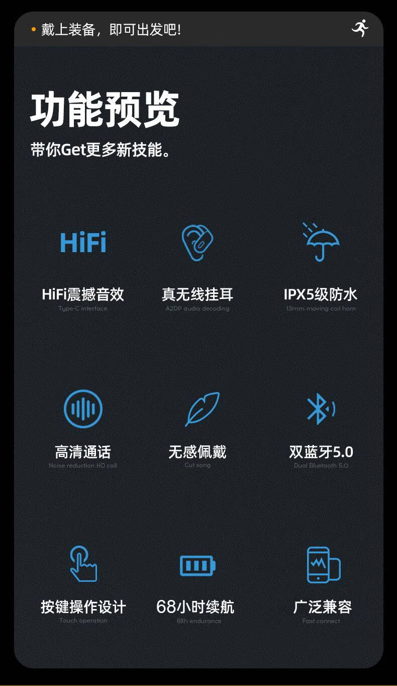 优品 华为【12小时超长续航】m10无线蓝牙耳机颈挂脖式双耳运动跑步