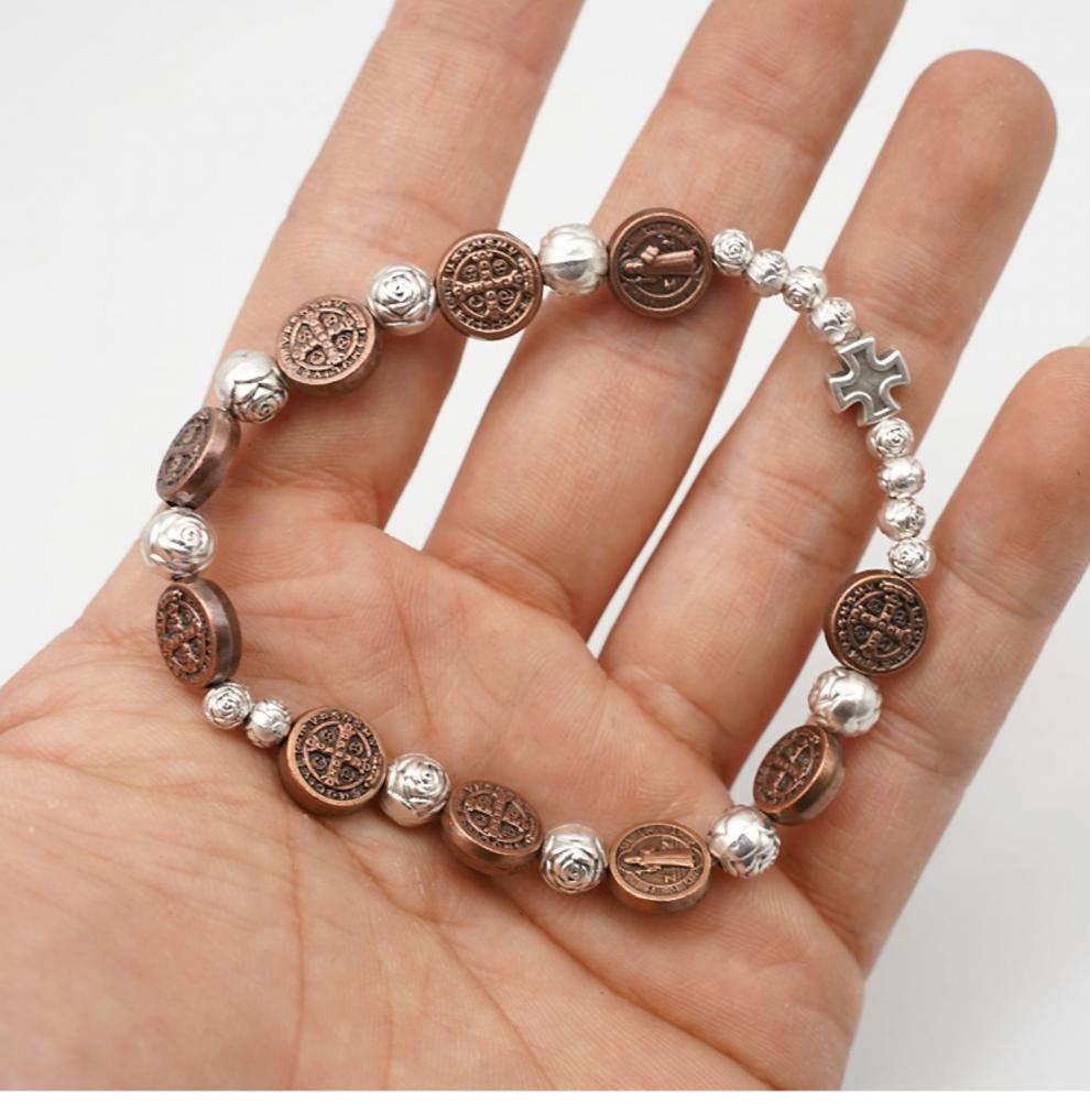 周庆祥圣本笃手串男圣母显灵念珠饰品女天主教手链女礼物圣母显ling