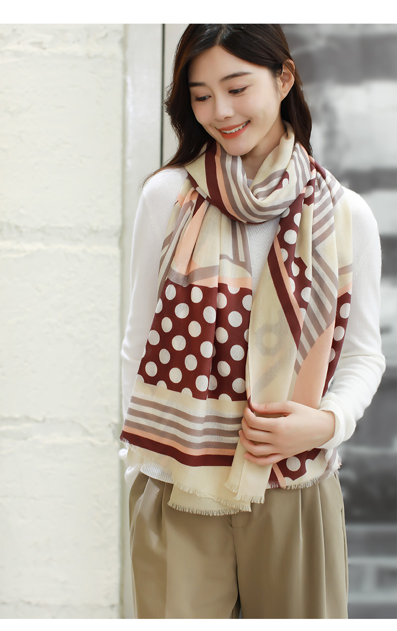 品牌旗舰专卖官方店明星网红名媛气质2021新款羊毛围巾女冬季姜黄色纯