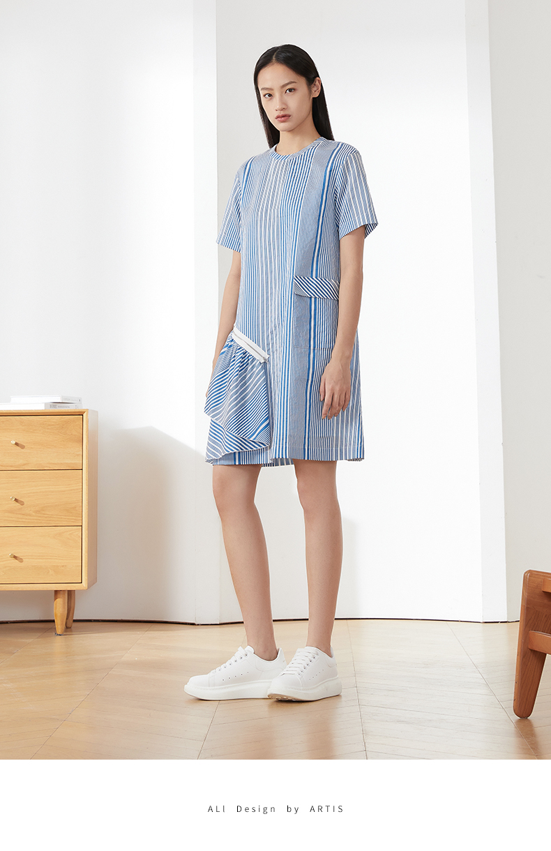 artis女装 条纹短袖连衣裙as1617040-092 如图 36【图片 价格 品牌 报