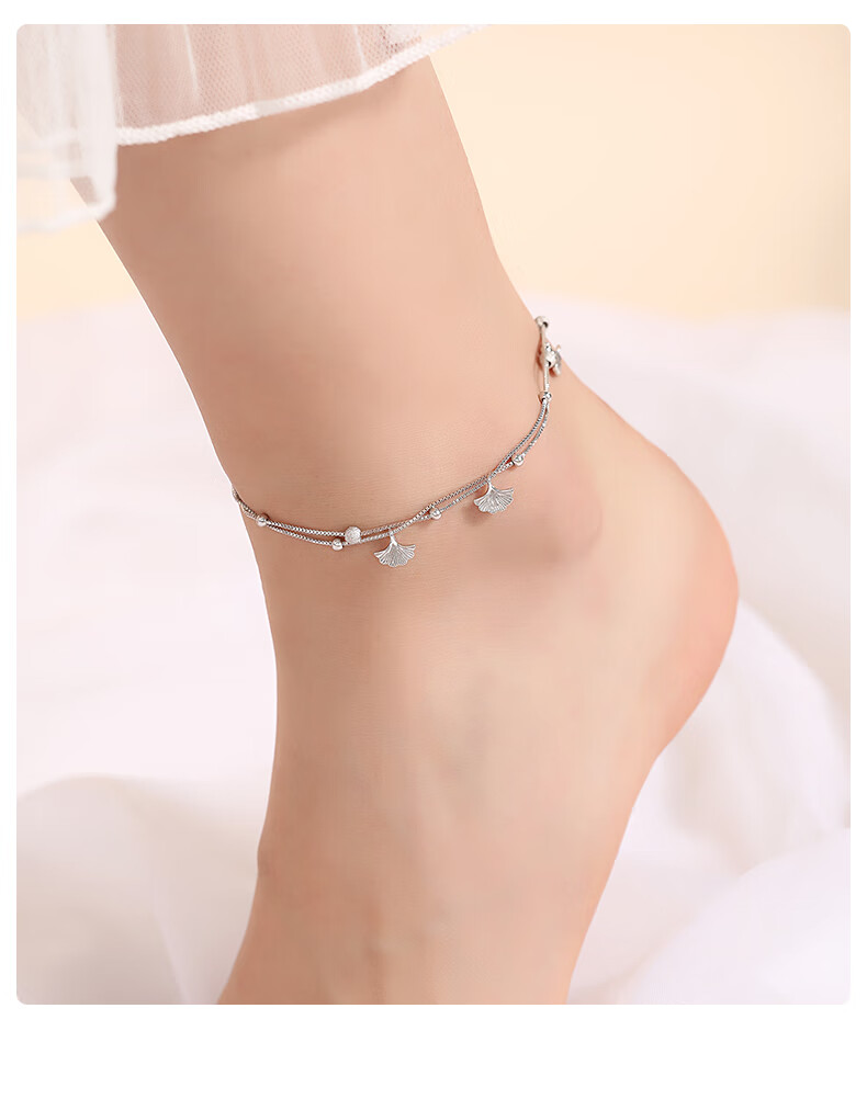 脚链银女生夏2022新款潮网红森系精致足链 脚链【图