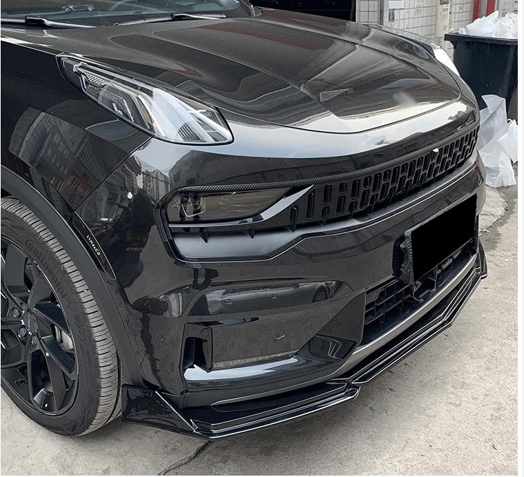 领克05前铲适用于侧01运动前唇大包围外观装饰小配件爆改 钢琴黑双层