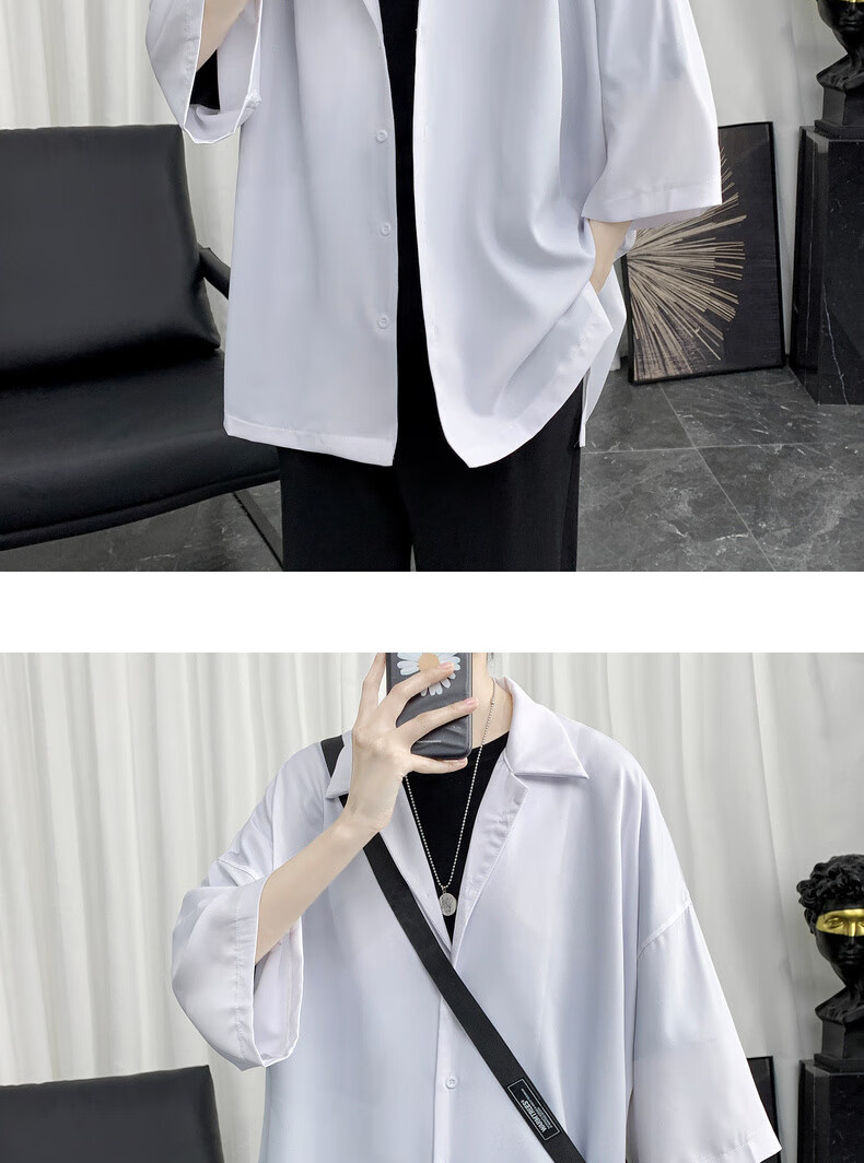 dk套装男生dk外衣男生衣服dk制服古巴领衬衫套装男dk制服夏装搭配一