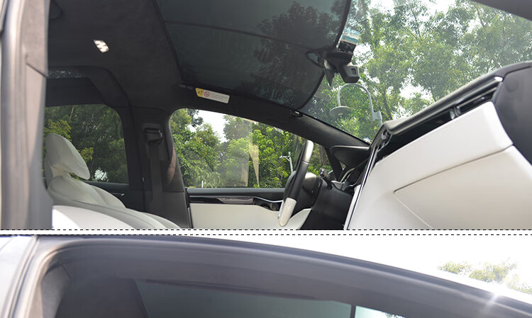 适用于特斯拉modelx天窗遮阳帘前后防晒隔热遮阳挡改装配件遮阳板x鹰