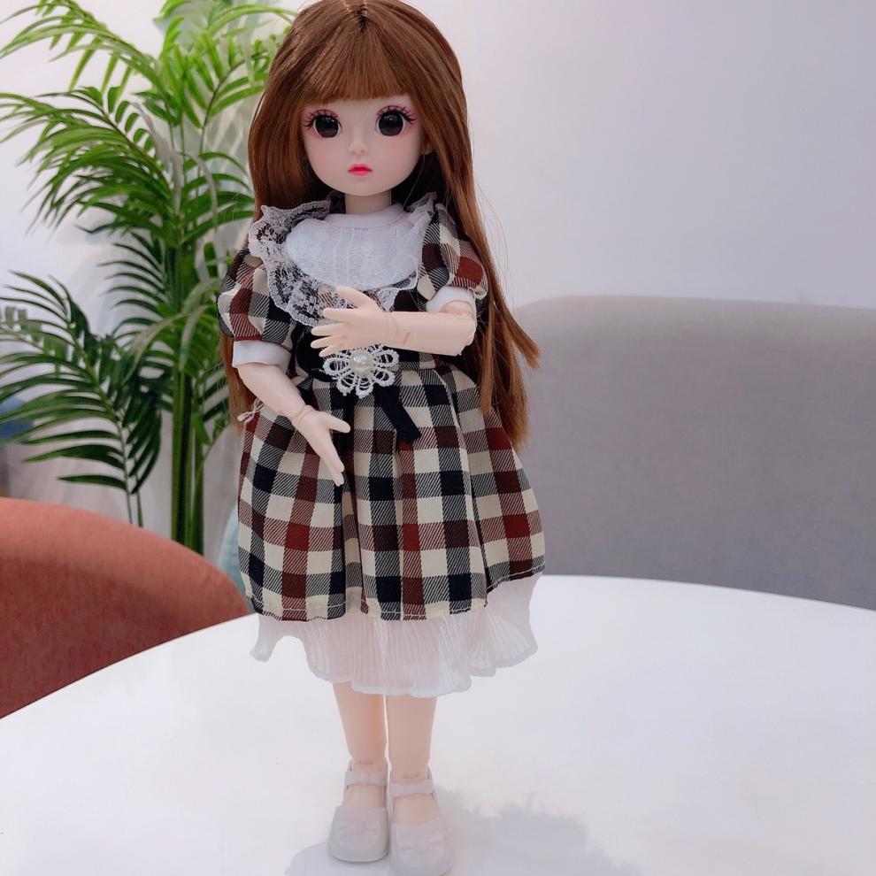 30厘米芭比娃娃6分bjd肥娃换装公主玩具27关节3d真眼女孩玩具礼物小粉