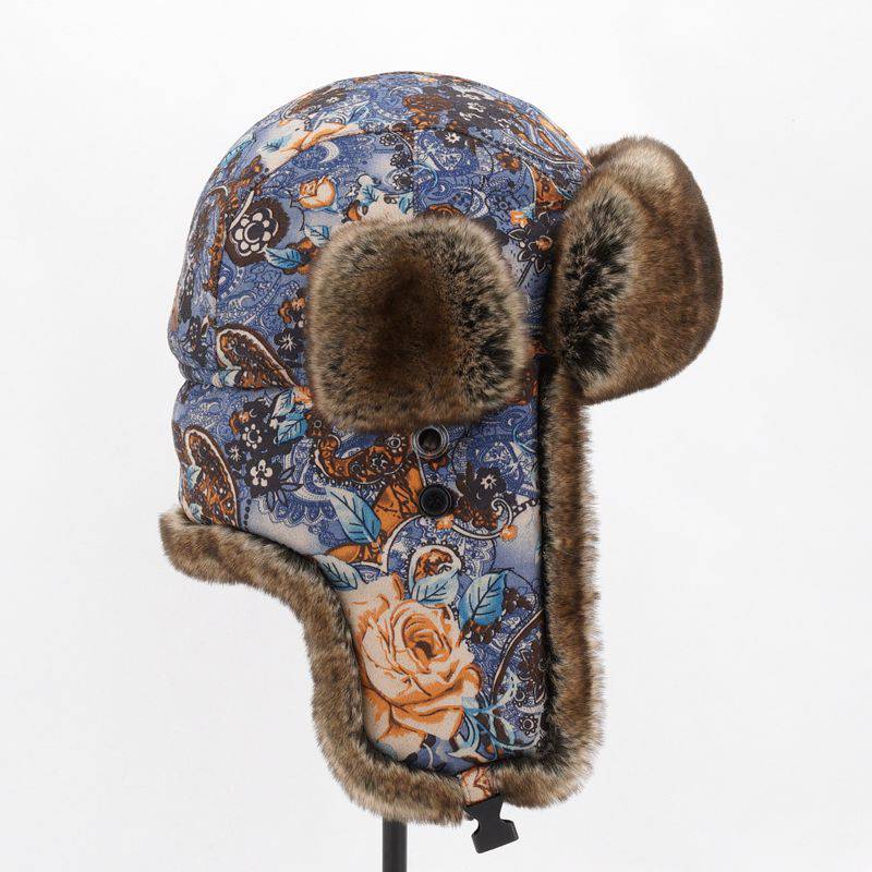 东北狗皮帽子vis 雷锋帽东北棉帽冬天户外防寒防风护耳骑车滑雪毛帽子