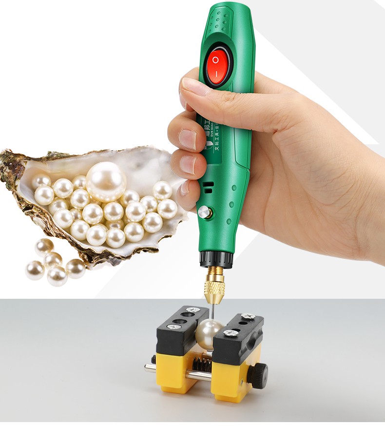 家用diy穿打孔器钻孔机电动手工贝壳玉石打孔机器小型珍珠打孔机视频