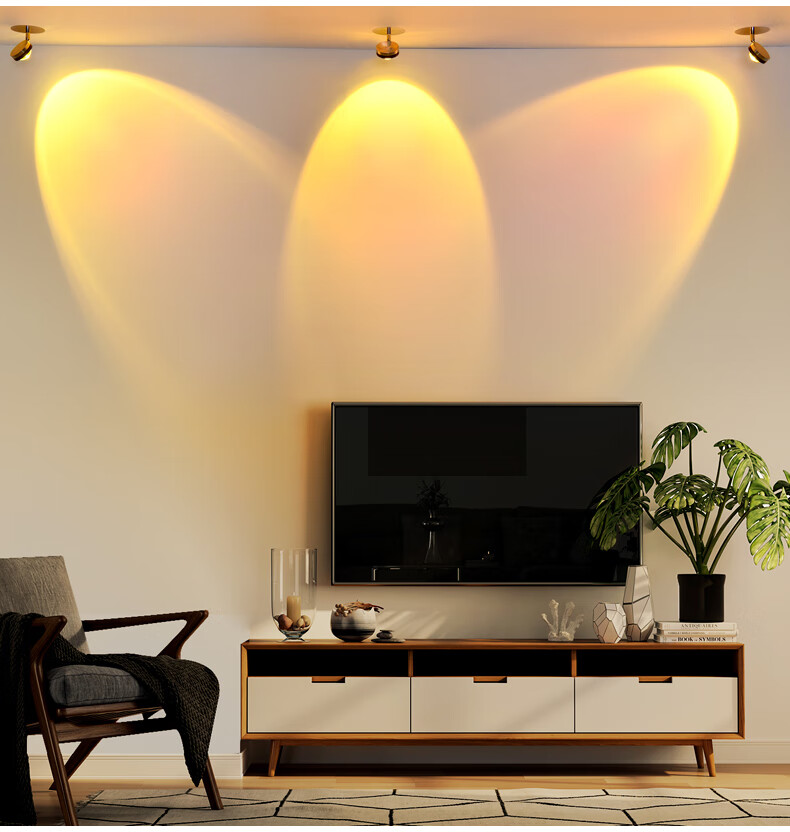 床头射灯网红日落壁灯射灯卧室床头客厅灯投影墙壁灯彩虹氛围装饰情调