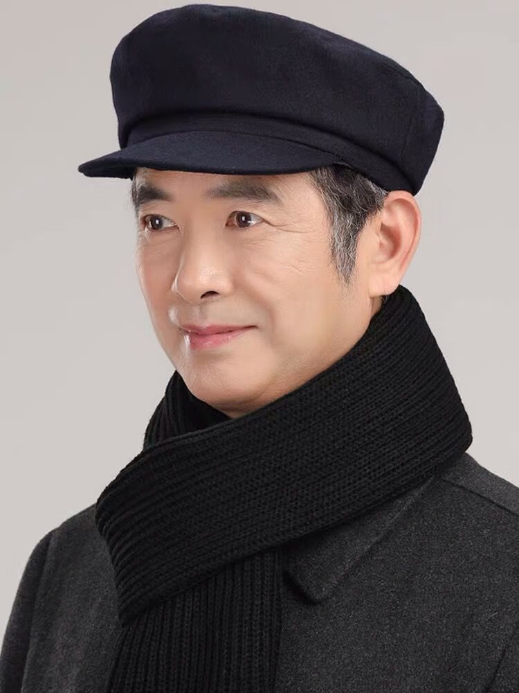 趣仕达新品老式中山帽中老年本山同款平顶帽爷爷爸爸春秋季老人鸭舌帽