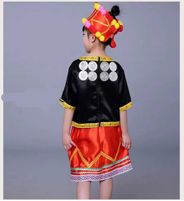 景颇族服饰新款儿童演出服云南德宏少数民族表演服装男女景颇族演出服